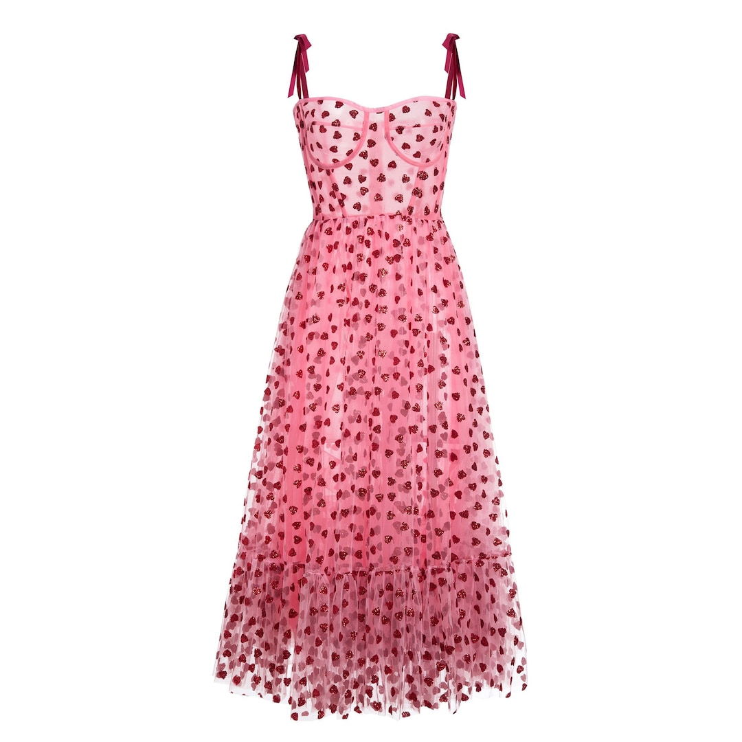 knee length dresses for ladies Maddison Midi Dress in Claudia Rose Black main image 0