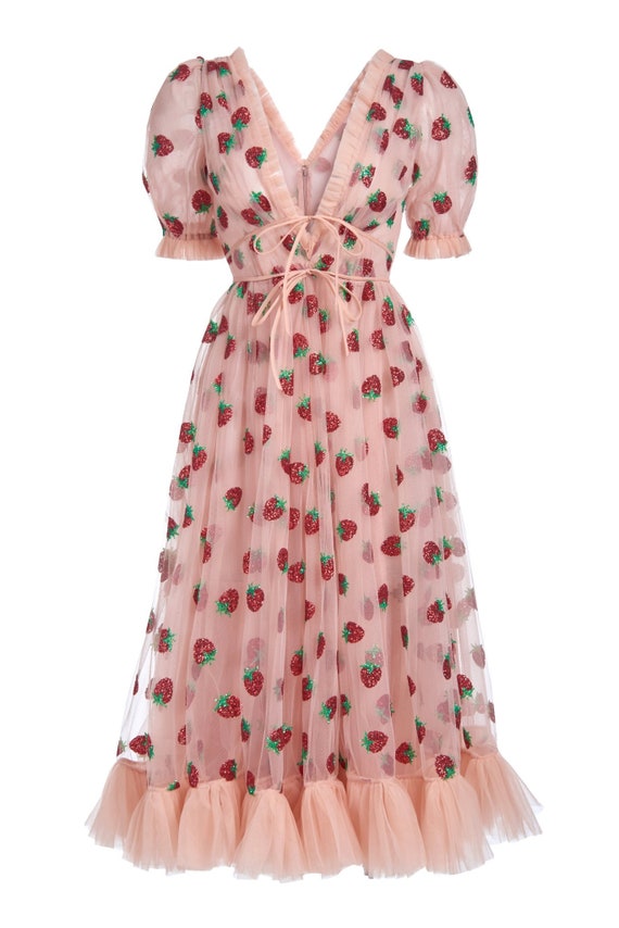 Strawberry Midi Dress - Etsy