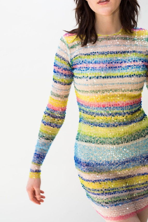 sequin striped dress