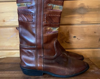 Botas de cuero de la década de 1990 / botas de cuero para mujer / botas de cuero vintage