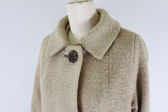1960s Wool coat with oversized buttons | womens wo