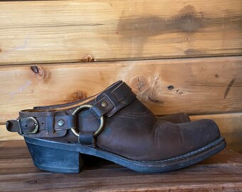 Frye leather harness mules | Frye clogs | womens clogs size 9 | biker chick