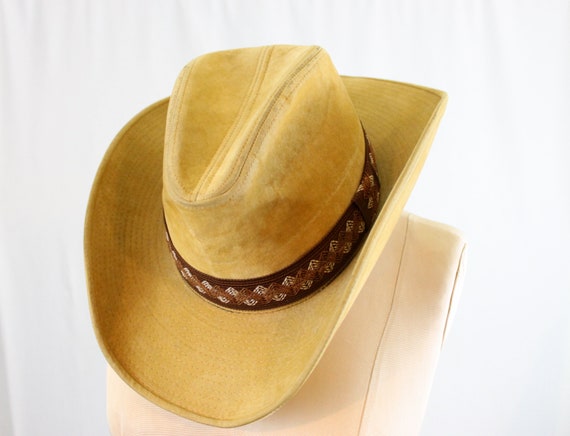 Velvet cowboy hat | vintage YA cowboy hat | beige