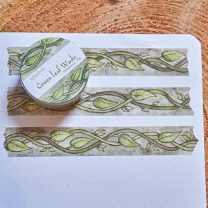 Green Leaf Vines  - Washi tape, 2cm - 10m long