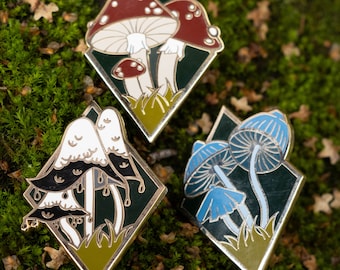 Mushroom Enamel Pin Collection - Fungi collection- Cottagecore gift, naturecore