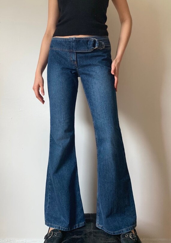 low rise bell bottom jeans