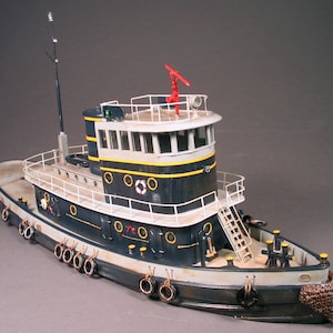 HO 1:87 scale 92&#39; Diesel Railroad Tug Kit Waterline Hull for Model Railroading, Diorama