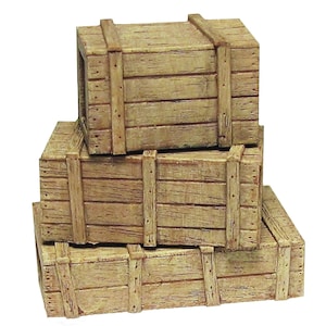 Wooden Crates (Cast Resin) for Dioramas in 3 sizes