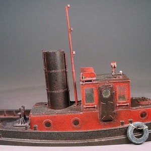 O/On30 1:48 Scale 45' Steam Harbor Tugboat Kit for diorama, model railroading