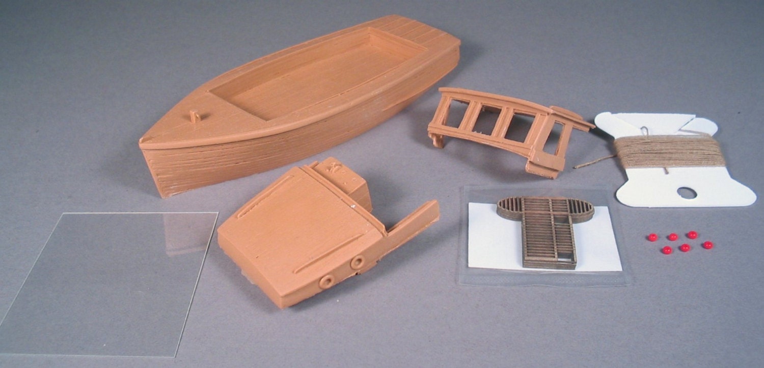 HO 187 Scale 34' Lobster Boat Kit Waterline Hull for Model Railroading