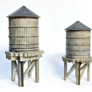 Wooden Roof Top Water Tank kit for Diorama, Model Railroading