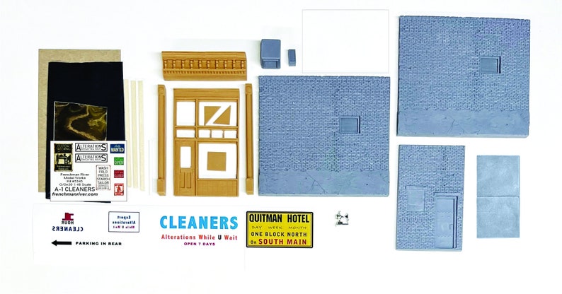 O/On30 1:48 Scale A-1 Cleaners for diorama, model railroading, kit building image 9