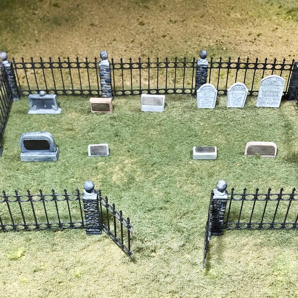 O/On30 1:48 Scale Cemetery Set for wargaming, diorama, model railroading 30 pieces