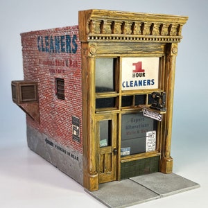 O/On30 1:48 Scale A-1 Cleaners for diorama, model railroading, kit building image 1