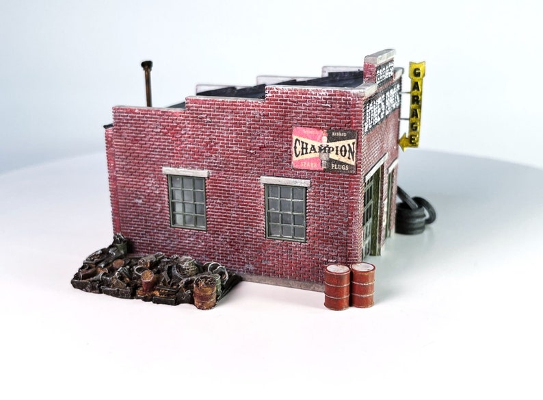 HO 187 Scale Jones Brothers Garage Building Kit for Diorama Etsy