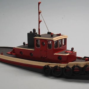 HO 1:87 Scale 45' Harbor Tugboat Kit Waterline Hull for Model Railroading, Diorama