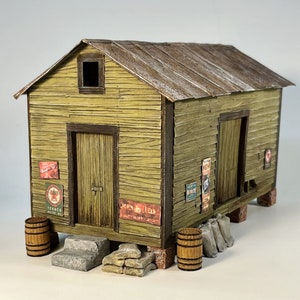 O/On30 1:48 Scale Framed Warehouse for diorama, model railroading, kit building