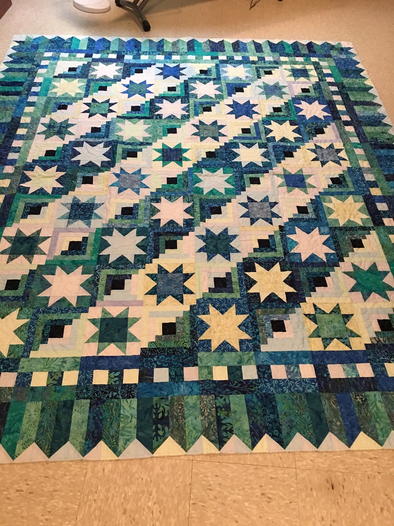 Broken Log Cabin Star Etsy