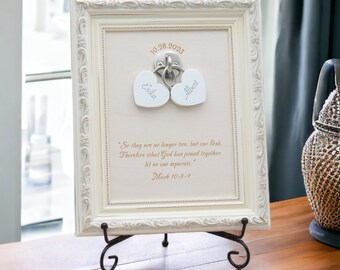 Unity wedding lock ceremony set, personalized love locks in frame