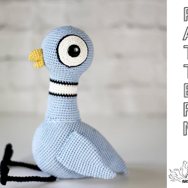 PIGEON CROCHET PATTERN Mo Willems Inspired for making Bird Toy Amigurumi Digital Download Only