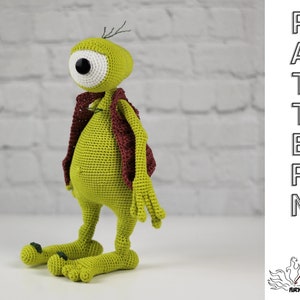 Abner the ALIEN CROCHET PATTERN Amigurumi Toy Stuffed Plush Alien Cyclops