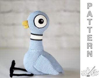 PIGEON CROCHET PATTERN Mo Willems Inspired for making Bird Toy Amigurumi Digital Download Only