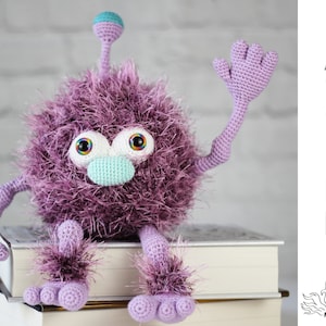 Otto the MONSTER CROCHET PATTERN Amigurimi Toy Pattern Fluffy Alien pdf