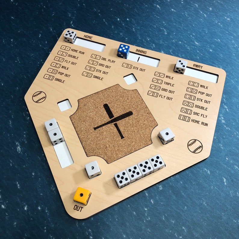 Tabletop Dice Baseball Game Board Etsy