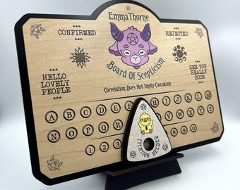 Emma Thorne Board of Scepticism | Wooden Spirit Board | Creator Collaboration