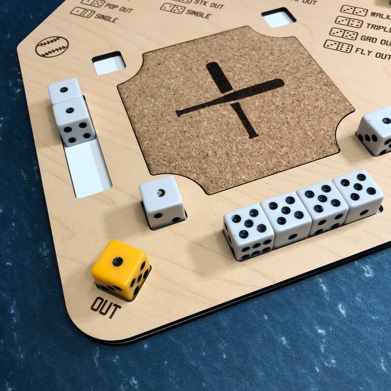 Tabletop Dice Baseball Game Board Etsy