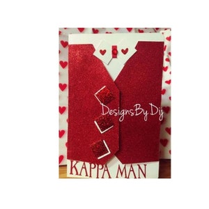 Karmozijnrode en witte kaart, rood en wit, Griekse geschenken, broederschapskaarten, zwart Grieks, handgemaakte wenskaarten, kaart Divine 9, Nupe Card, D9