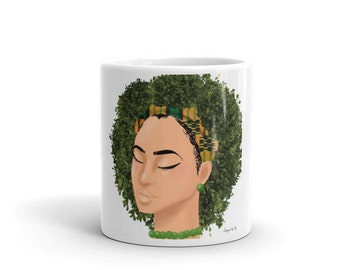 Hair Wrapped Black Woman Afrocentric Wrapped Naturally Mug