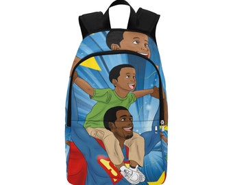Backpack For African American Boy| Black Boys Backpack- Back To School Bookbag| Son And Dad Backpack| Gift For Little Boy| Black Boy