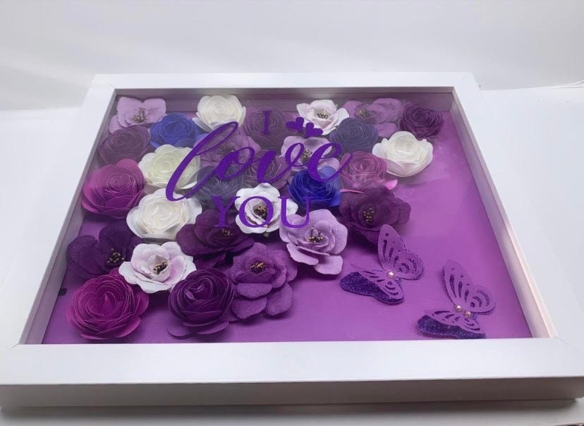 Flower Shadow Box Personalized Shadow Box Heart Flower Box Etsy