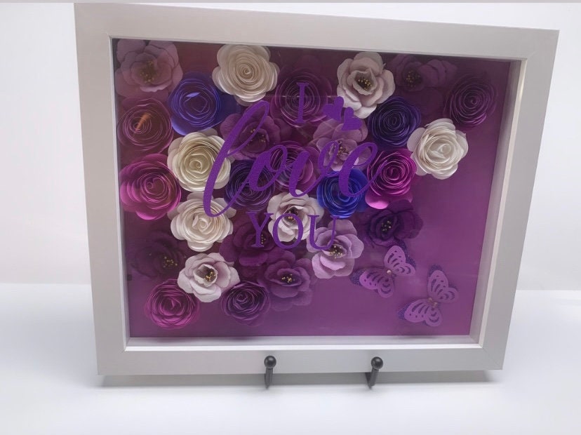 Flower Shadow Box Personalized Shadow Box Heart Flower Box Etsy