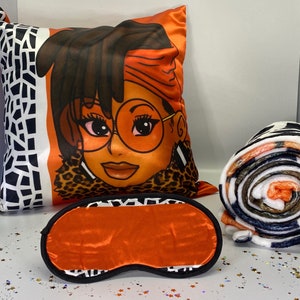 3 Piece Set Loc'd In Lux Throw Blanket, Pillowcase, Sleeping Eye Mask, For Her, Soft, Stylish Blanket, Black Culture, For Black Girls, Women