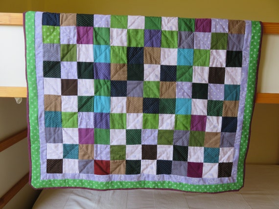 Plaid Patchwork Fait Main – 93x93cm, 100% Coton Multicolore
