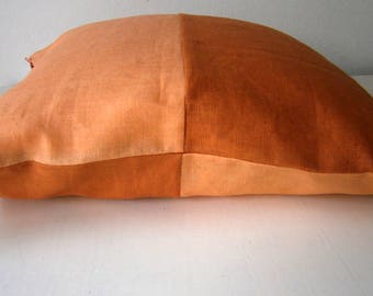 housse de coussin en lin 2 oranges