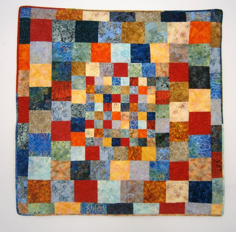 Plaid , dessus de Lit, Quilt, Patchwork, Tissus Batik Americains Uniquement sur Commande