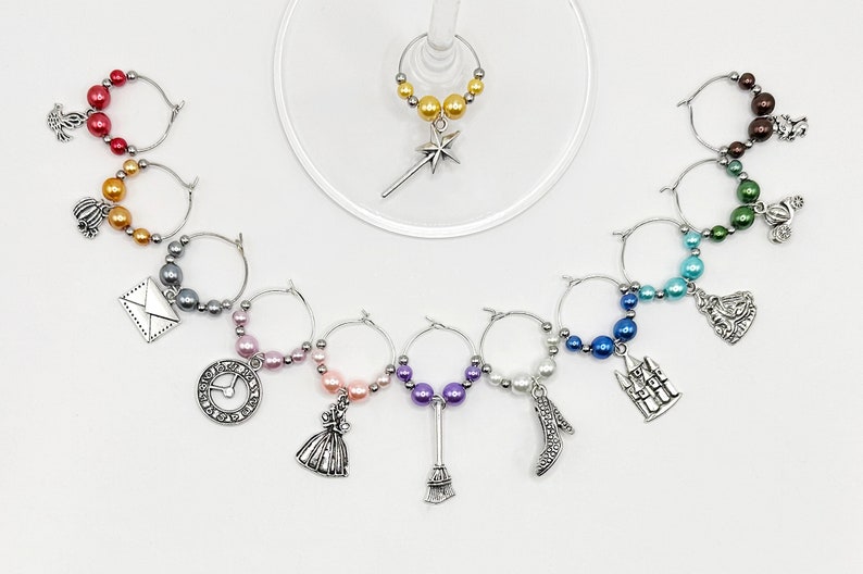 Cinderella Wine Charm Set 12 image 1