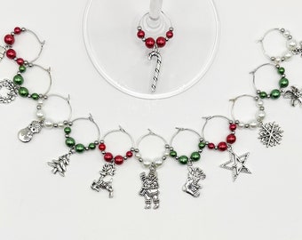 Christmas Wine Charm Set (12)