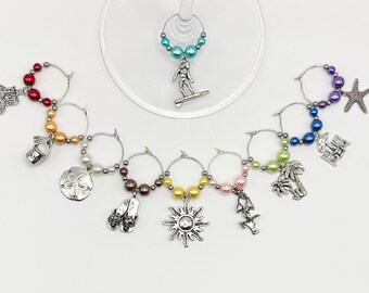 Beach Wine Charm Set  (10)