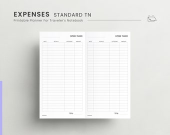 Expense Tracker Standard TN Planner Einsatz, Einkommen und Ausgaben Tracker, Geld Tracker, Finanzplanung, Tägliche Ausgaben Tracker