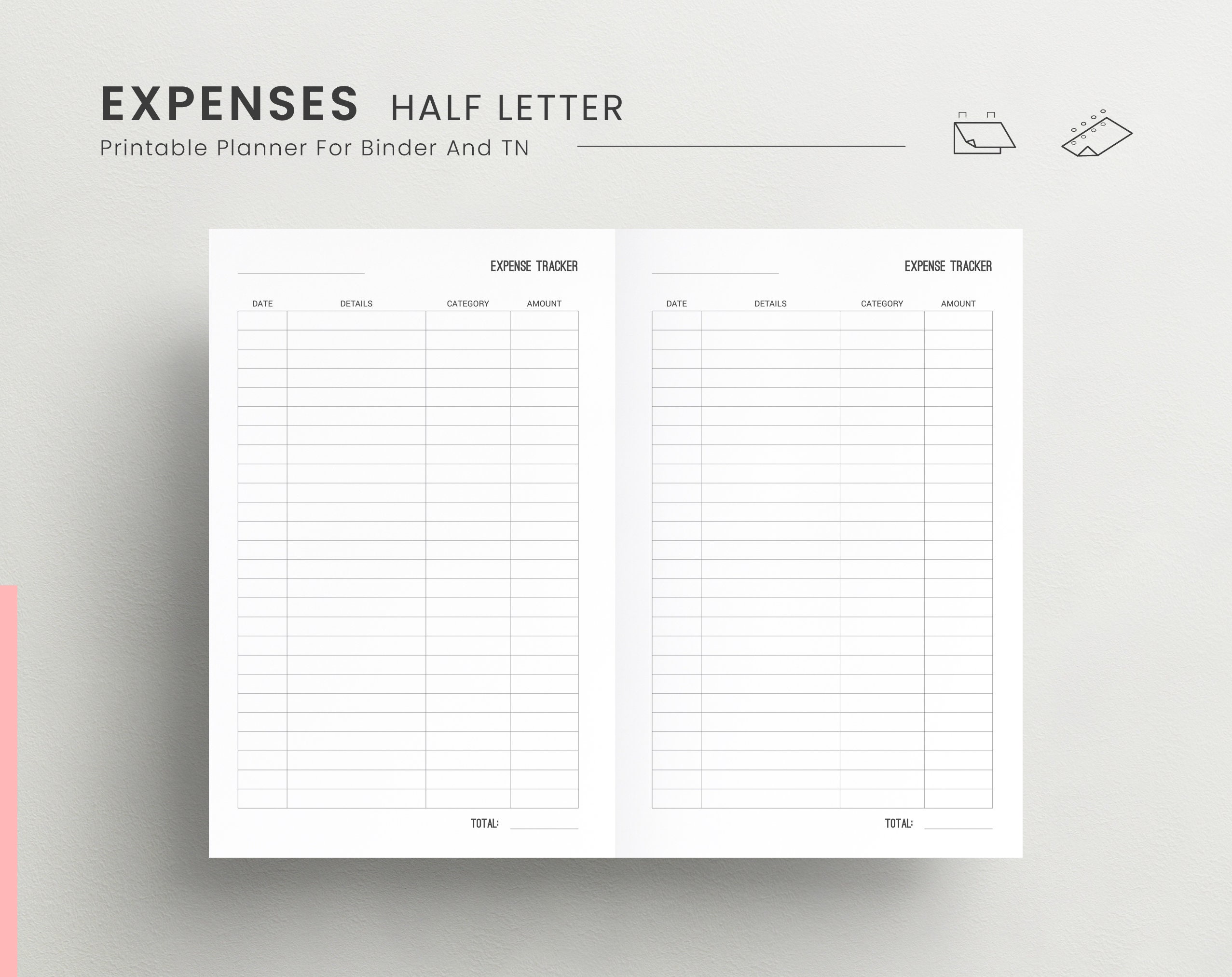 Expense Tracker Half Letter Planner Insert, Income and Expense Tracker ...