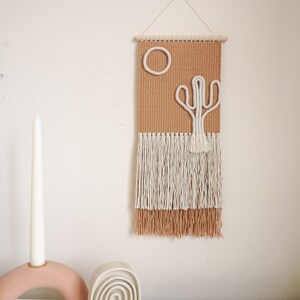 Desert Wall Hanging // Woven Wall Hanging // Boho Wall Hanging // Macrame Cactus // Desert Wall Art // Boho Home Decor image 1