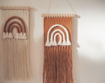 Mini Boho Wall Hanging // Abstract Rainbow Design // Handmade Woven Wall Hanging