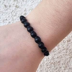 Matte Black Onyx Bracelet for Men, Men&#39;s beaded bracelet, Gift for Him