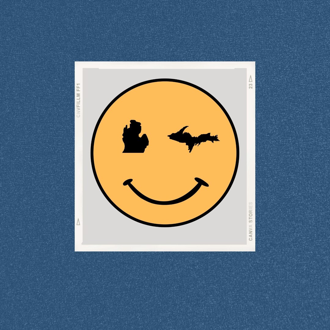 Michigan Smiley Sticker | Smiley Sticker | Laptop Stickers | Water ...