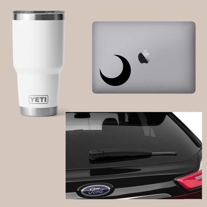 Crescent Moon Decal Crescent Moon Car Decal Moon Decal Etsy