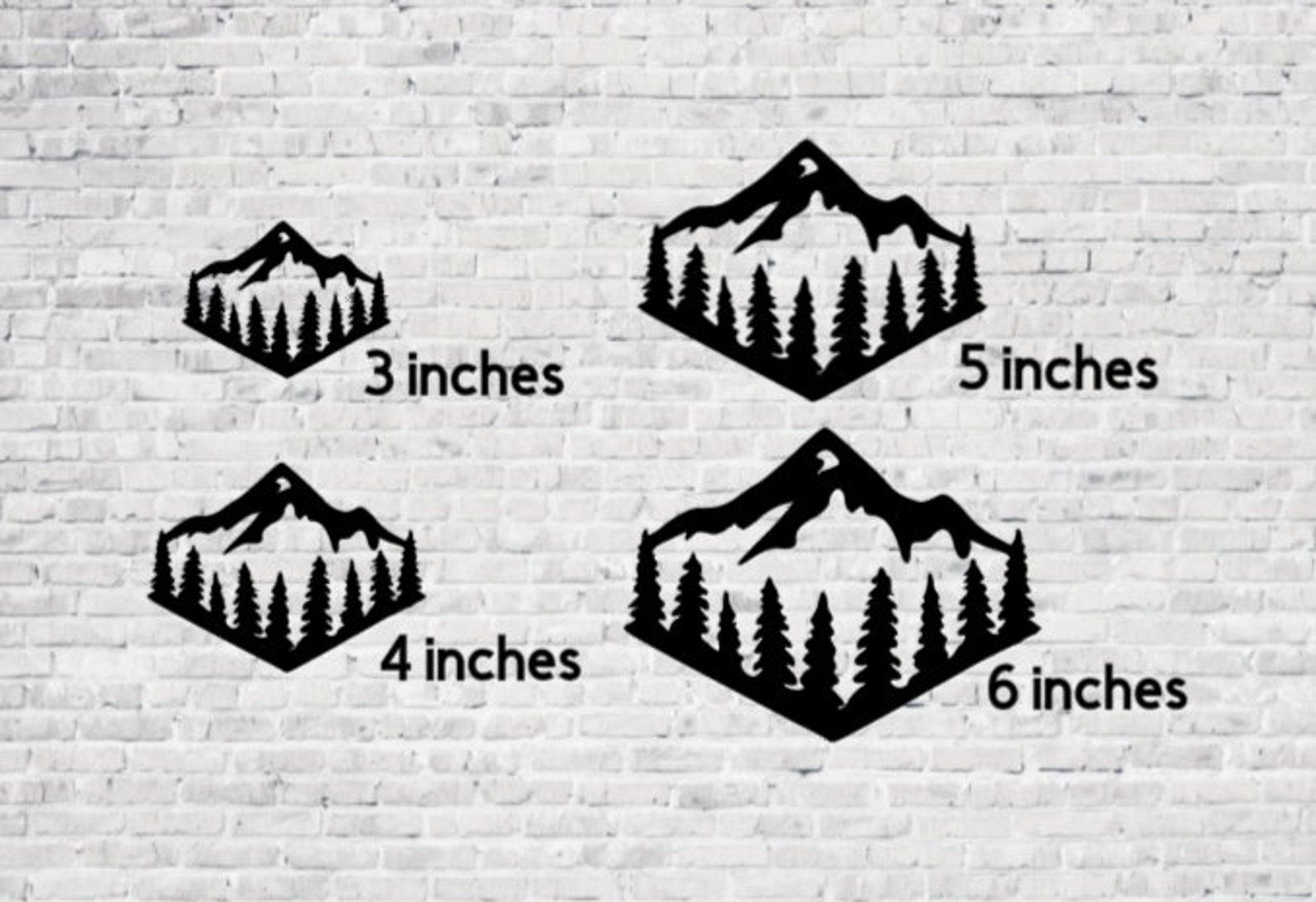 Mountain Trees Decal Mountain Car Decal Mountain Decal Etsy